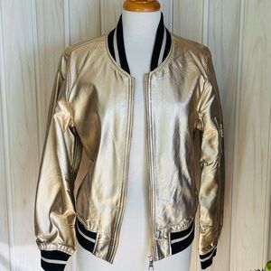 CI SONO By Cavalini Gold Bomber Jacket